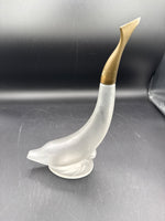 Frosted Dolphin Perfume Bottle With Gold Tail — By Avon