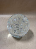 Large Clear Bubble Art Glass Sphere Paper Weight