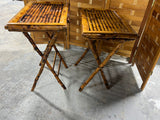 Bamboo Style Pair of Folding TV Tray Tables
