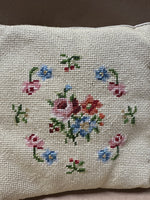 (A) Small Floral Needlepoint Pillow