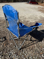 Blue Mesh Folding Camping Chair with Cup Holder