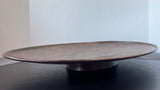 Oval Vintage Copper Carved Pedestal Tray