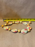 Green, Pink & Yellow Necklace & Earring Set