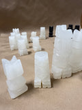 Aztec Style Marble Chess Pieces — 32 Pieces