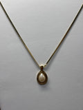 Gold Tone Trifari Necklace with Tear Drop Pendant