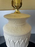 Botanical Cream Embossed Ceramic Table Lamp (WORKS)