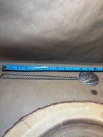 Silver Tone Necklace with Large Floral Medallion