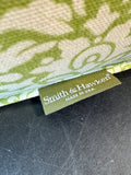 Pair of Smith & Hawken Green & White Floral Damask Pillows