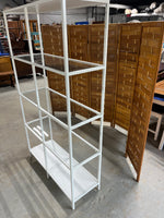 Lightweight White Metal Shelf with 3 Glass Shelves