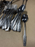 Epic Stainless Steel Diamond Pattern Flatware — 46 Pieces