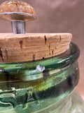 Green Viresa Jar With Cork Lid / 2 Available // PRICED INDIVIDUALLY