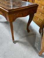Asian Style Carved Coffee Table with Protective Glass