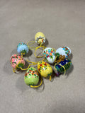 (B) Lot Of Hand Painted Floral Easter Egg Ornaments — 8 Eggs