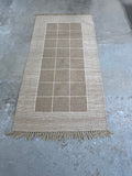 Tan/Cream Rug, 7'3" fringe to fringe x 3'5"