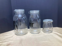 Set of 3 Triomphe France Glass Pantry Canisters