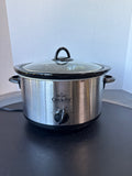 5-QT Stainless Steel Rival Crockpot - Powers On
