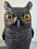 Large Black Glittery Halloween Owl (2 AVAILABLE—PRICED INDIVIDUALLY AT $15 EACH)