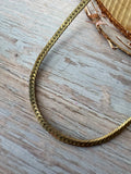 18” Gold Tone Herringbone Chain Necklace