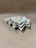 Set Of 3 Red And Green Splatter Christmas Tree Trinket Dishes