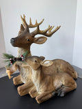 Melrose Papa Deer and Fawn Large Resin Sculpture AS IS (READ DESCRIPTION CAREFULLY)