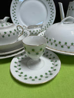 13-Piece Victoria Austria Green Maple Leaves Porcelain China Set