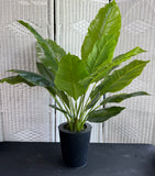 Artificial Spathiphyllum Plant in Metal Pot