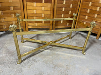 Oval Glass/Brass Ram Coffee Table