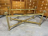 Oval Glass/Brass Ram Coffee Table