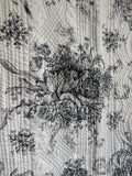 Black & White Floral Toile Reversible Quilt