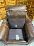 Leather Craft Chair and Ottoman
