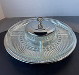 7-Piece Kromex Vintage Chrome & Glass Lazy Susan Serving Set