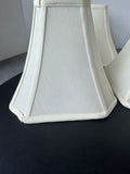 Lot of 3 Cream Fabric Cut Corner Square Lamp Shades