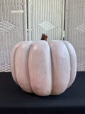 XL Heavyweight White Resin Pumpkin Decor