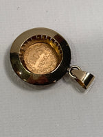 14K Gold Mexican Dos Pesos Pendant
