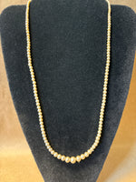 Faux Pearl Necklace with Diamond & Sapphire Art Deco Clasp