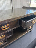Asian Vintage Wooden Pagoda Tabletop Apothecary Cabinet