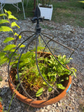 Pair of Plastic/Styrofoam Pots with Decorative Metal Plant Supports