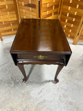 Ethan Allen Drop Side End Table with Drawer