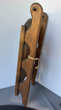 Hand Painted Folk Santa Hanging Wooden Sled
