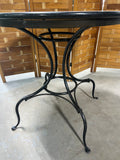 Round Table with Metal Base & Stone/Granite Top