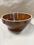 (B) Medium Sized Brown Stoneware Pottery Bowl