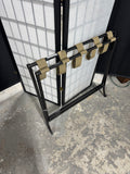 Wrought Iron & Khaki Canvas Folding Luggage Rack