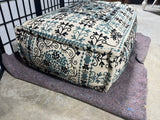 Blue-Gray/Black Floor Pouf