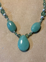 Green Beaded Necklace & Earring Set