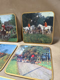 Fox Hunting Placemats/Coasters With Case - Set Of 5