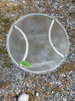 Low Metal Outdoor Side Table w/Glass Top