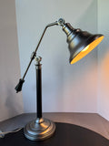 Industrial Style Black & Brushed Metal Adjustable Table Lamp (WORKS)