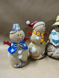 Sand Snowman Figurines — 4 Snowmen