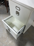 White Particle Board Two Drawer File Cabinet