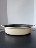 Le Creuset #45 Cast Iron Enamel Open Oval Roaster in Cream